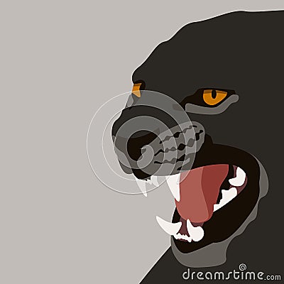 Puma face vector illustration flat style front Vector Illustration