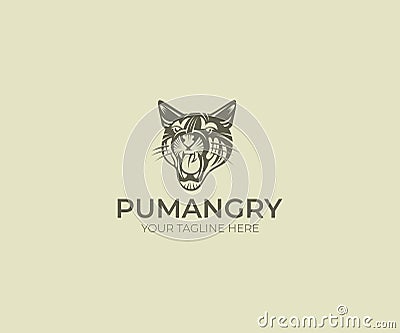 Puma Logo Template. Cougar Vector Design. Animal Silhouette Vector Illustration