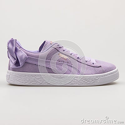 Puma Suede Bow AC purple sneaker Editorial Stock Photo