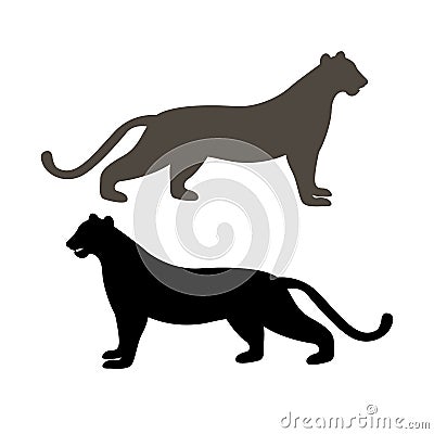 Puma vector illustration black silhouette Vector Illustration
