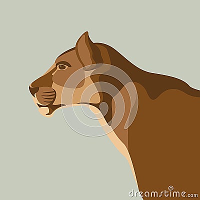 Puma vector illustration style flat profile Vector Illustration