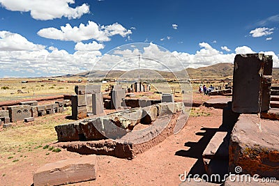 Pumapunku. Tiwanaku archaeological site. Bolivia Editorial Stock Photo