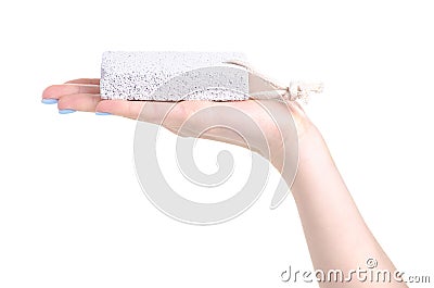 Pumice stone beauty in hand Stock Photo