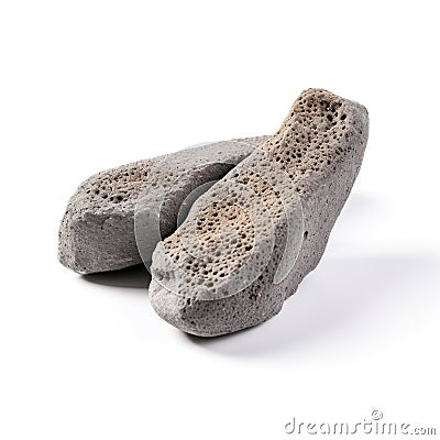 Pumice Stone, Grey Porous Lava Piece, Volcano Stone for Foot Care, Basalt Extrusive Igneous Rock Stock Photo