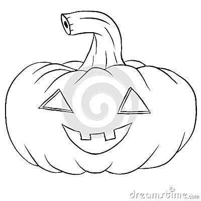 Pumkin isolated on the white background for coloring book Stock Photo