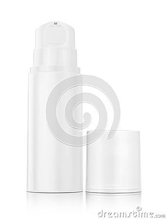 Pump bottle for cream and lotion isolated on white background Stock Photo