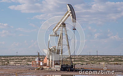 Pump jack in Texas Stock Photo