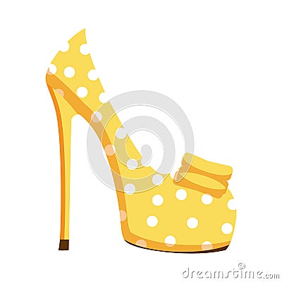 Pump Shoe with High Heel Isolated Illustration Vector Illustration