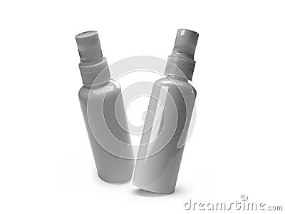 Pump Spray Bottle 3D Illustration Mockup Scene Stock Photo