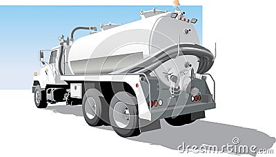 Pump Truck Back/ Side View Vector Illustration