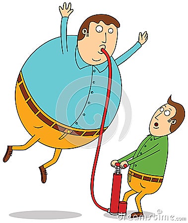 Pumping balloon man Vector Illustration