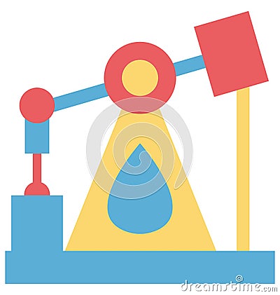 Pumpjack Isolated Color Vector icon that can be easily modified or edit Vector Illustration