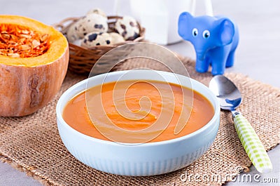 Pumpkin baby soup puree Stock Photo