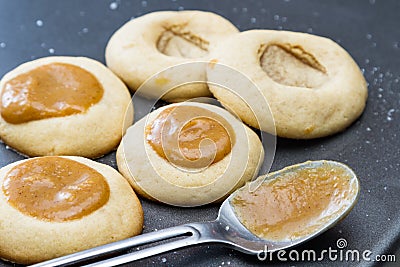 Pumpkin caramel cookies Stock Photo