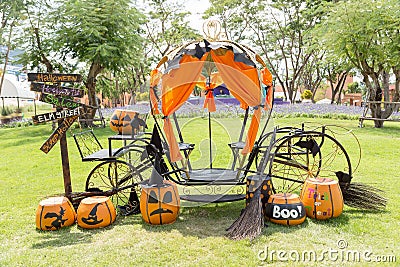 Pumpkin carriage Stock Photo