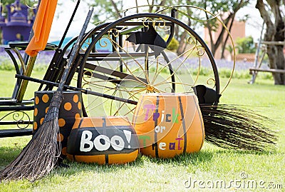 Pumpkin carriage Stock Photo