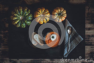 Pumpkin-Carrot Soup Stock Photo