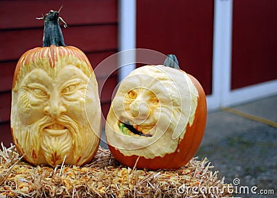 Pumpkin carvings Stock Photo