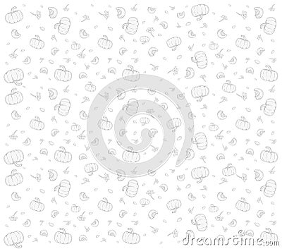 Pumpkin Cucurbita Pattern Background outline Stock Photo