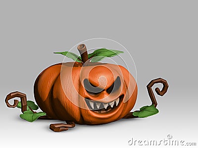 Pumpkin 3D on clear background,evil,spooky,ghost,halloween Stock Photo