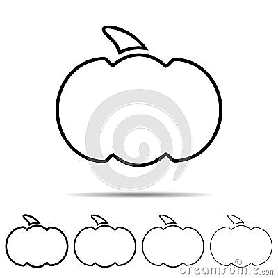 Pumpkin different shapes icon. Simple thin line, outline vector of halloween icons for ui and ux, website or mobile application Stock Photo