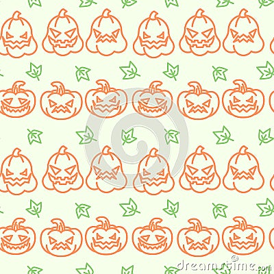Pumpkin emoji icons pattern Vector Illustration