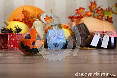 Pumpkin on the floor Stock Photo