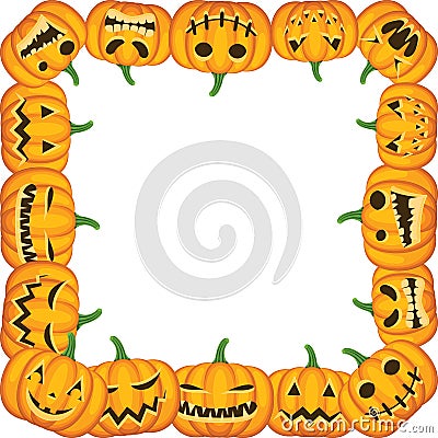 Pumpkin frame Vector Illustration