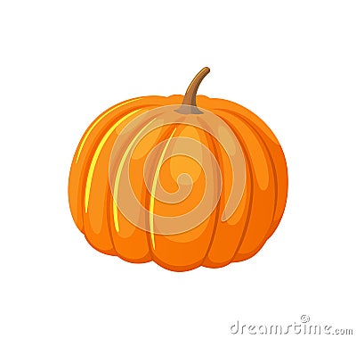 Pumpkin Fresh Rounded Vegetable Icon Isolated Vector Vector Illustration