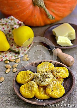 Pumpkin gnocchi Stock Photo