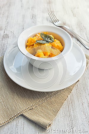 Pumpkin gnocchi Stock Photo