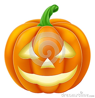 Pumpkin Halloween Jack O Lantern Cartoon Vector Illustration