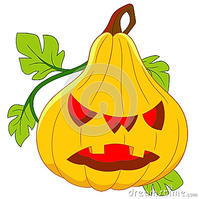 Pumpkin on halloween Vector Illustration