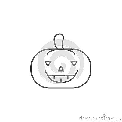 pumpkin halloween fear outline icon. Elements of independence day illustration icon. Signs and symbols can be used for web, logo, Cartoon Illustration