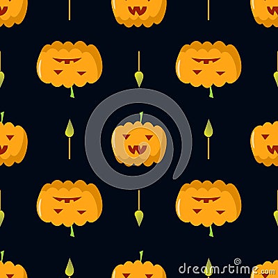 Pumpkin halloween seamless pattern candle Stock Photo