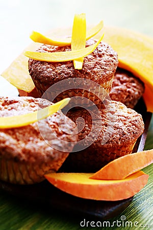 Pumpkin muffins Stock Photo