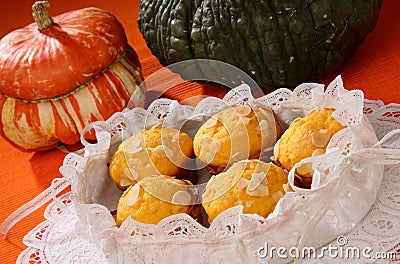 Pumpkin muffins Stock Photo