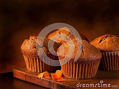 Pumpkin muffins Stock Photo