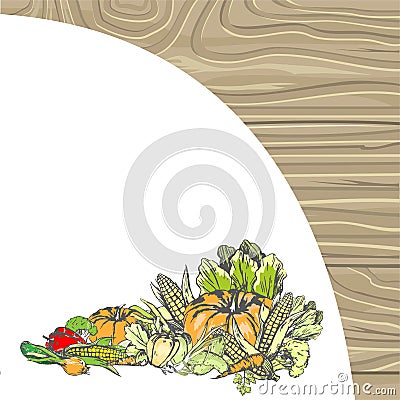 Fresh Food, Vegetables Veggies Empty Banner Vector Vector Illustration