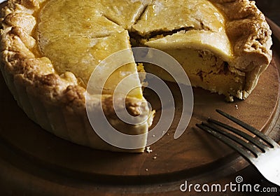 Pumpkin pie food photography recipe idea Stock Photo