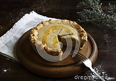 Pumpkin pie food photography recipe idea Stock Photo