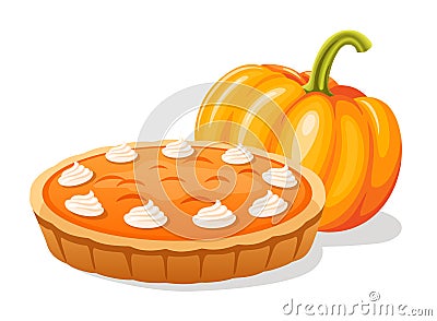 Pumpkin pie Vector Illustration