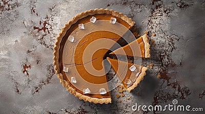 Pumpkin pie, tart pieces AI generated image Stock Photo