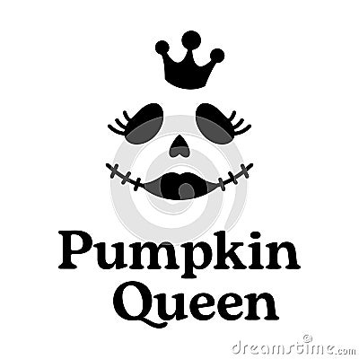 Pumpkin Queen lettering Vector Illustration