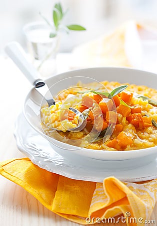 Pumpkin risotto Stock Photo