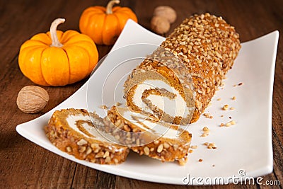 Pumpkin roll Stock Photo