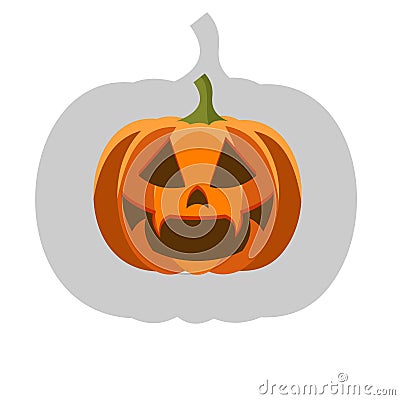 Pumpkin scary Halloween face vector. Halloween pumpkin or ghost grimace Vector Illustration