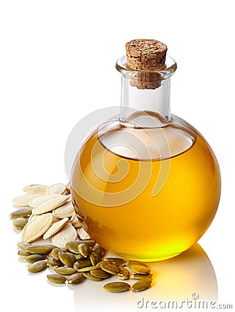 Pumpkin seed oil Stock Photo