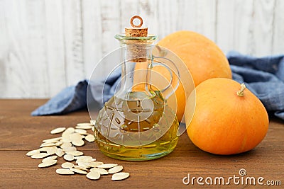 Pumpkin seed oil Stock Photo