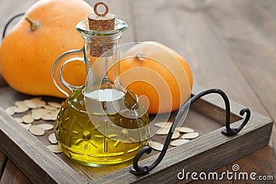 Pumpkin seed oil Stock Photo